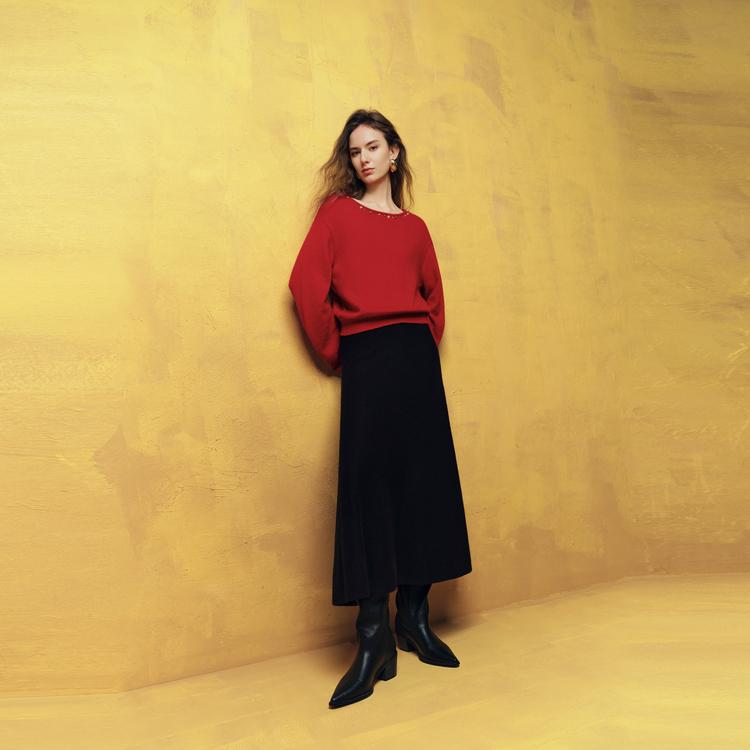 ELLE French Style Loose Versatile Elegant A-Line Skirt Women skirts ER63162