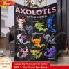 Cute Axolotl Pattem BlankCount SoftThrow Blanket Air-conditioned Room BlanketWarm Nap Blanket for Home Office TravelCamping