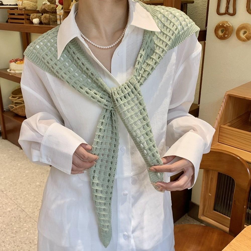 Cape Fake Collar White Hip Scarf Elegant Knitted Shawl  Daily