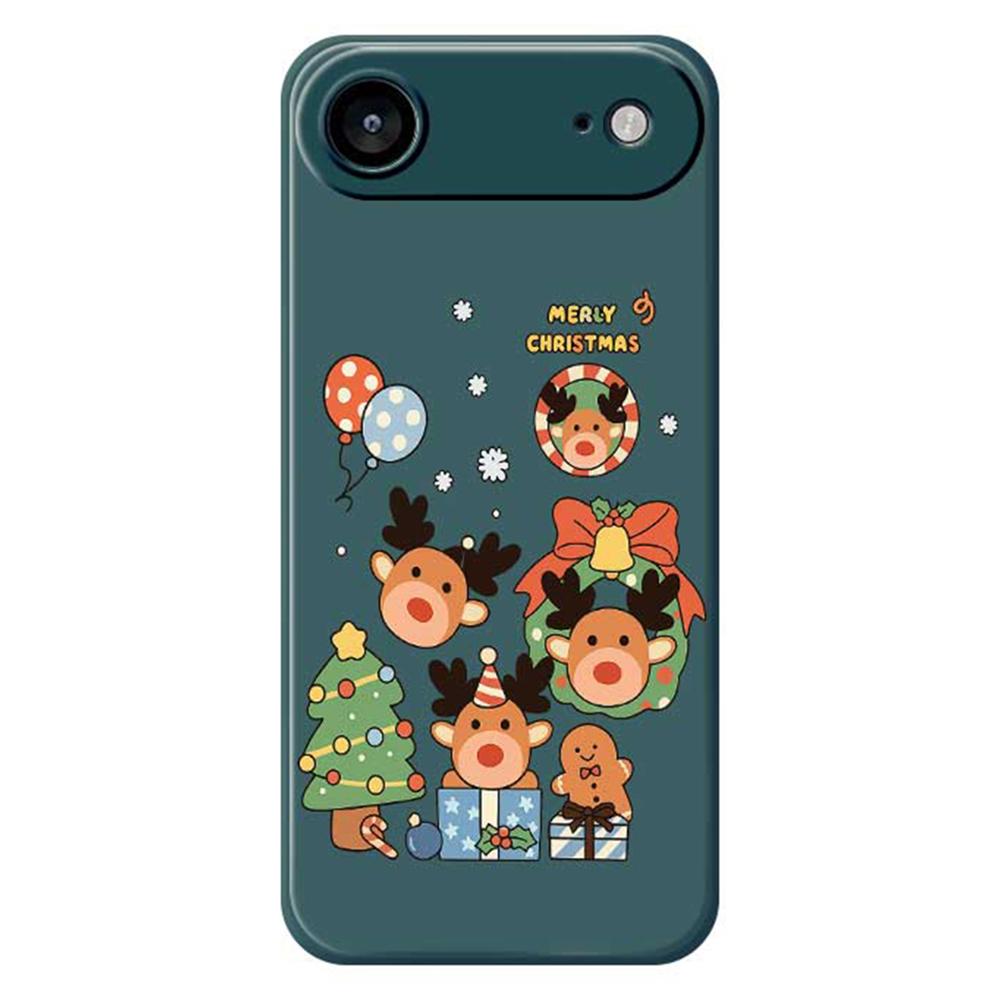 For iPhone 17 Air Case Christmas Gift Deer Pattern Printing Straight Edge TPU Phone Back Cover