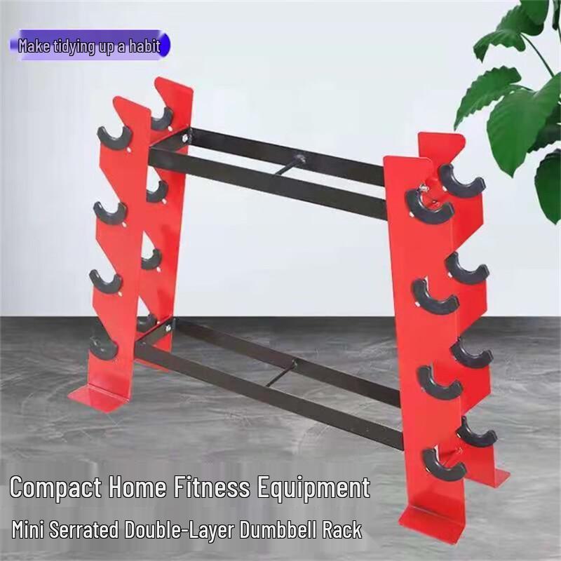 A-Frame Double-Layer Dumbbell and Kettlebell Storage Rack