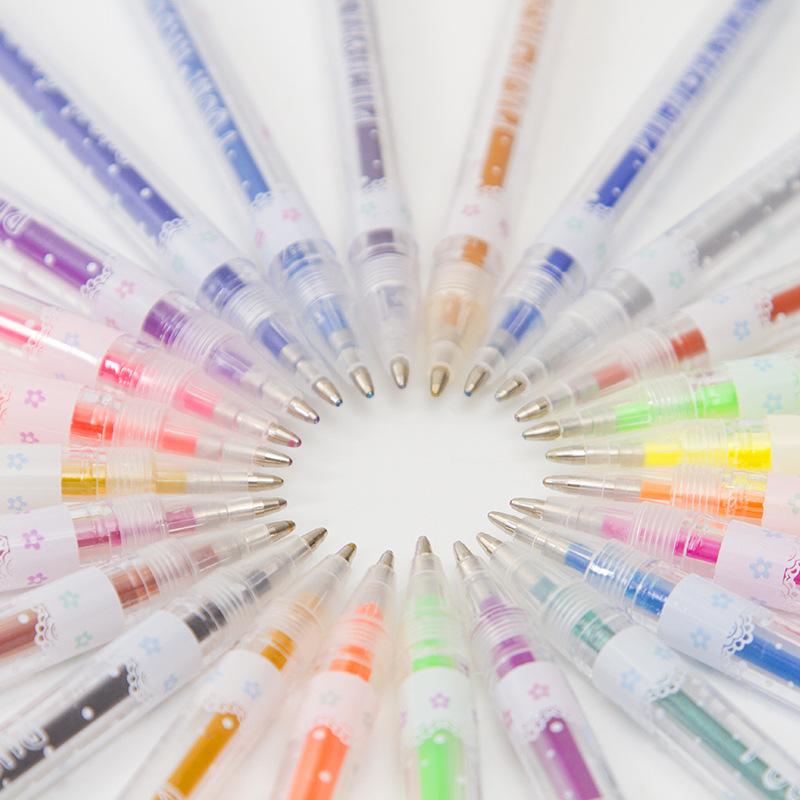 12/24/48 pezzi Glitter 1.0MM Gel Penne Set per scuola ufficio libro da colorare diari disegno scarabocchio arte Gel Pen