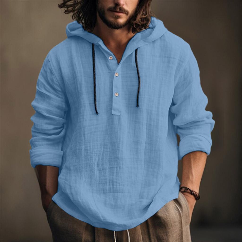 Herre Sommer Ny Langermet skjorte med løst trykk Cardigan strandskjorte