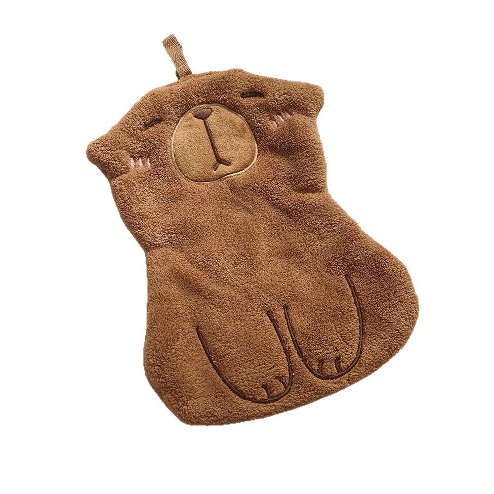 Adorable Capybara Kids' Absorbent Hanging Towel for Bathroom & Kitchen - Perfect Souvenir Gift