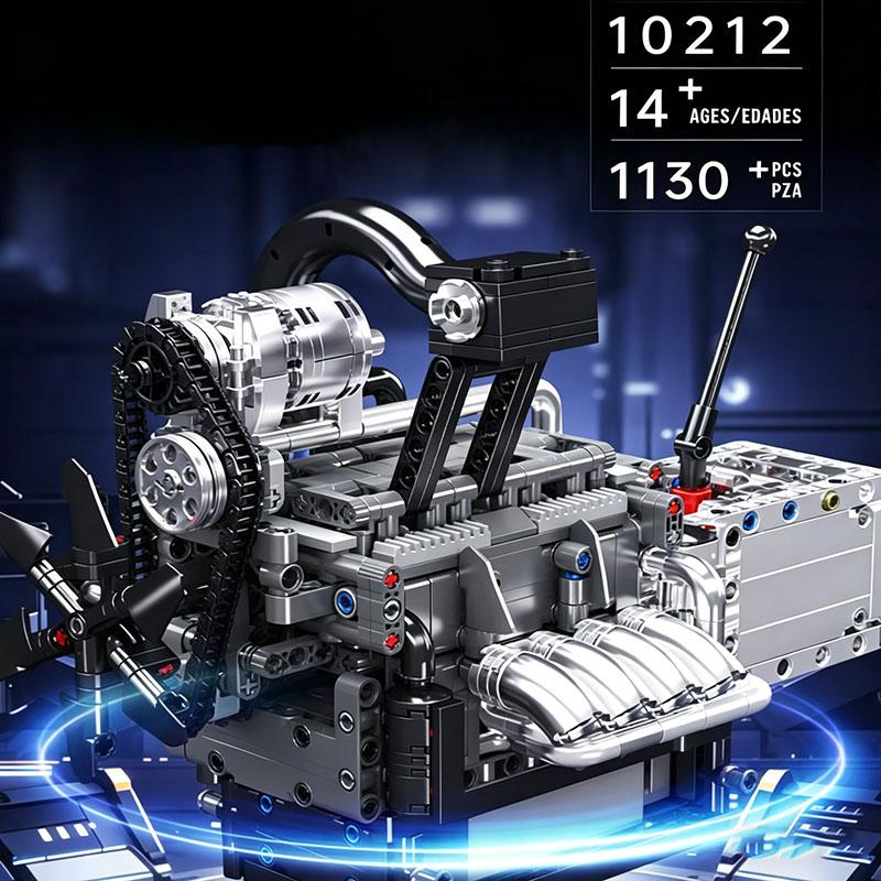 Mould King 10088 535pcs Technical Electrically Driven V8 Engine Building Block Model Kit For Adults Creative Assembly Brick Toys