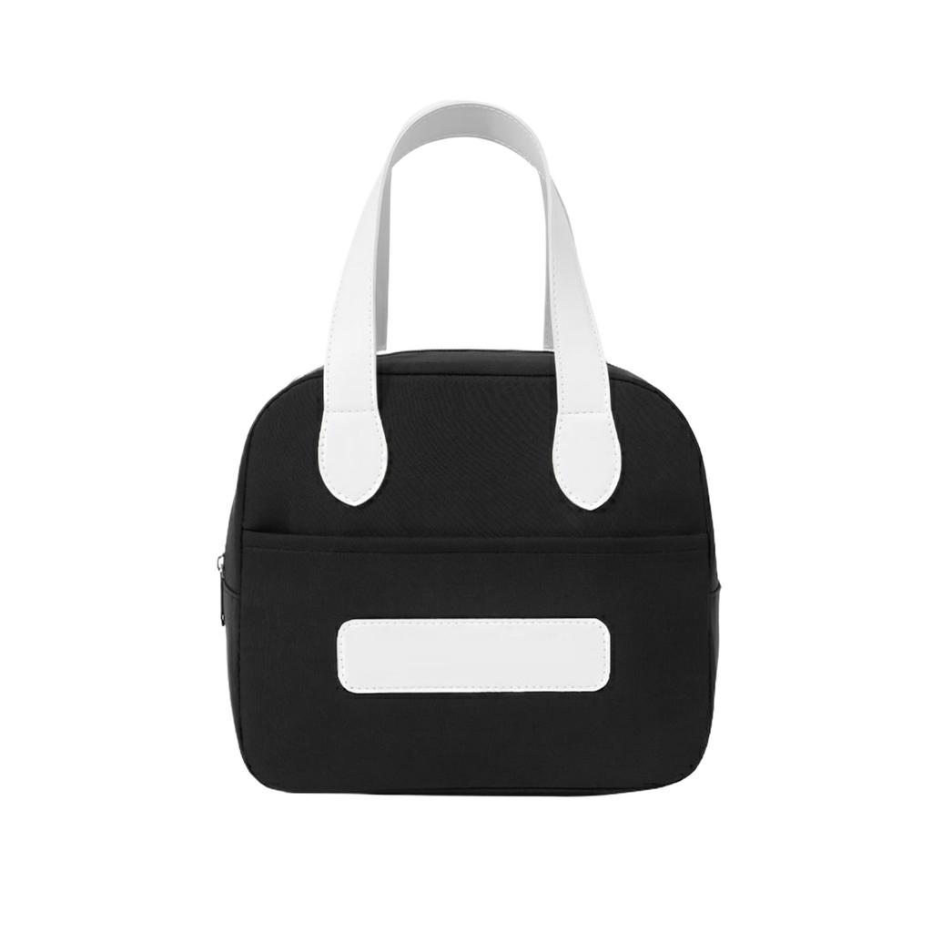 Insulated Lunch Bag Portable Small Size Handheld Bento Box Carrier Cooler Bag for Students and Office Use with Durable Handles and Zipper Closure