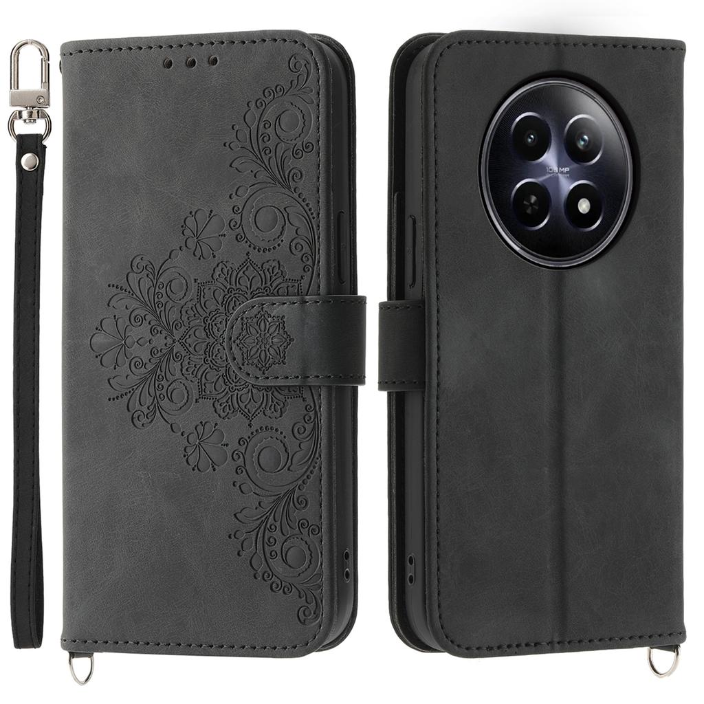 For Realme 12 5G/12x 5G Wallet Phone Case Flower Imprinted PU Leather Cover Wholesale Cell Phone Accessories