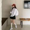 Women's Lake Blue Retro Street Style Korean Loose Sweatshirt