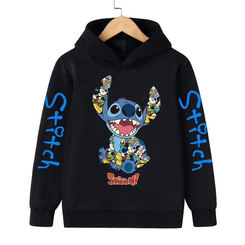 Nuovo Felpa Cool Stitch Bambini Vestiti Cartoni Animati Bambina Bambino Lilo e Stitch Felpa Manga con Cappuccio Top Casual per Bebè