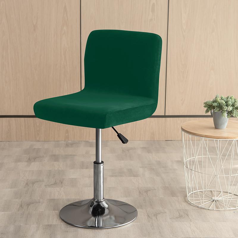Velvet Solid Colors Bar Chair Cover Stretch For Bar Stool Short Back Dining Room Spandex Elastic Slipcovers For Banquet Chairs