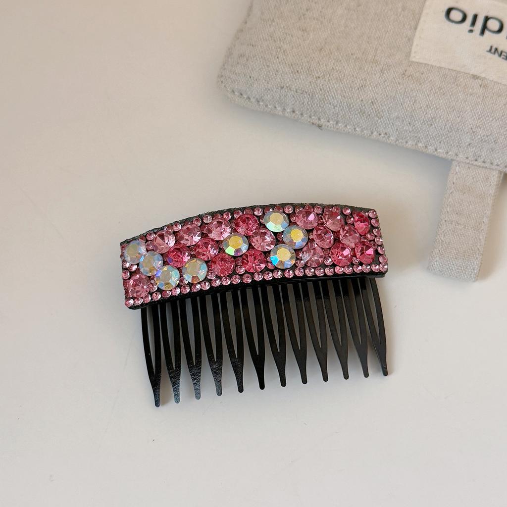 Korean light luxury shiny full diamond inverted comb hairpin new style broken hair side clip female wild bangs clip hair accessories