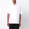 Off-White FW21 Logo Short Sleeve Shirt Loose Fit Men Shirts White OMGA196F21FAB0040184