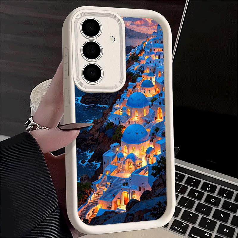 Phone Case for Samsung Galaxy A17 A16 A15 A14 A13 Santorini Greece Summer A56 A36 A26 A55 A35 A25 A54 A34 A24 A53 A33 A23 A07 A0