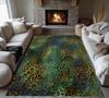 Living Room Rug Black Leopard Print Living Room Decorative Rug Wild Animal Themed Rug Rectangular Printed Rugs Ins