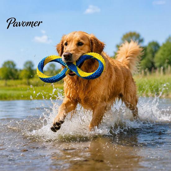 Interactive Training Toys for Dogs Dog Tug Toy, Nylon 8-Shaped Chew Teeth Cleaning Dental Chewing Rope Aggressive Chewers, Outdoor Training,
