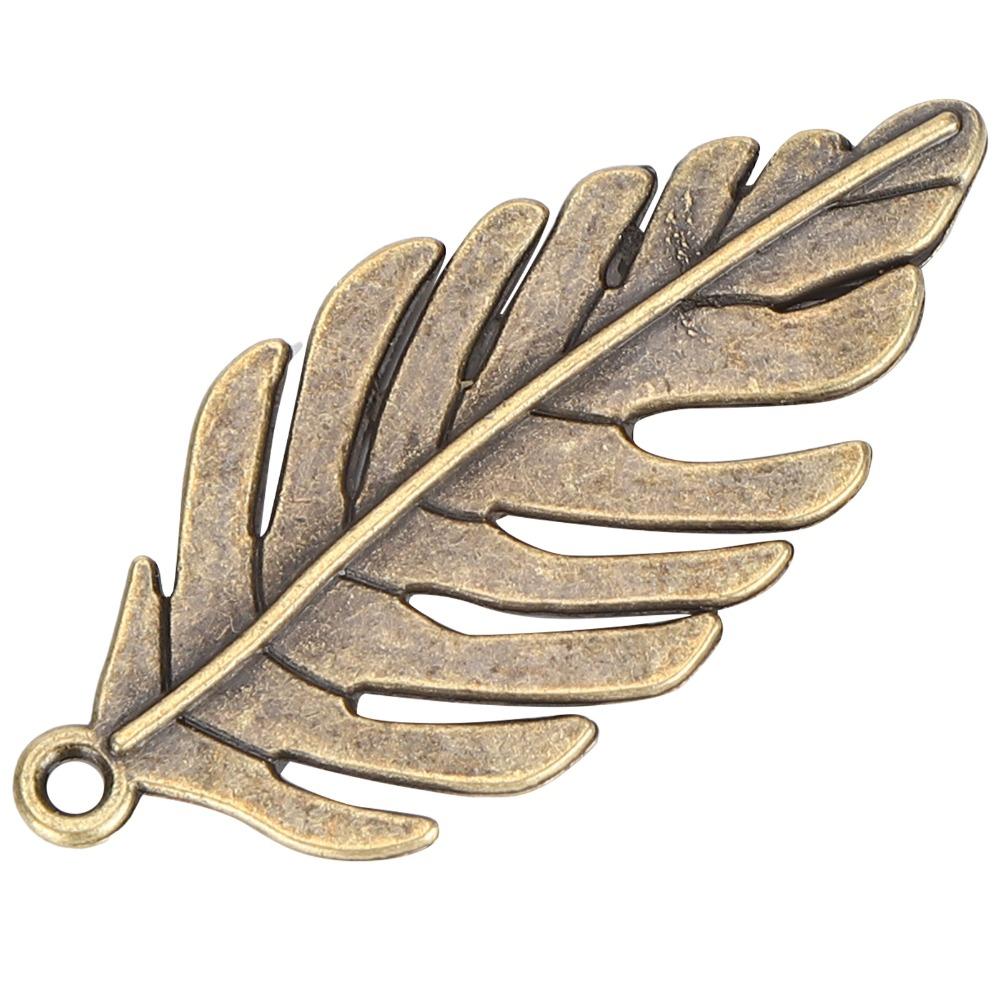 20pcs Bronze Bronze Leaf Jewelry Accessories Alloy Antique Leaf Charms 21*46MM Hollow Leaf Metal Bracelets DIY