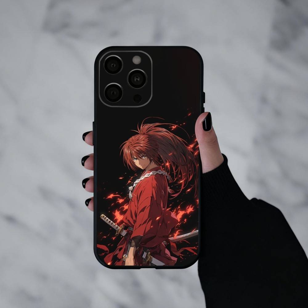 Anime R-Rurouni K-Kenshin-N Phone Case For iPhone 17pro,16,15,14,13,12,11 Plus,Pro Max,XS,Soft Silicone Black Cover