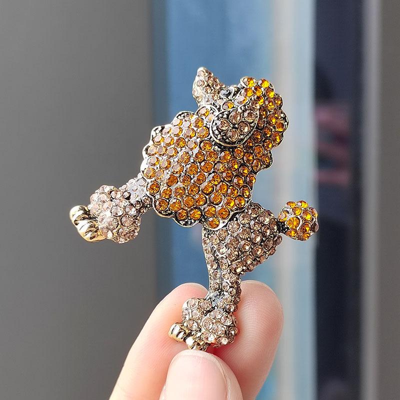 Nuovo Arrivo Spilla Cane Strass Cucciolo Carino Animale Spilla Zaino Cappello Sciarpa Accessori Gioielli Moda
