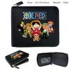 One Piece Anime Reißverschluss PU Geldbörse Luffy Aufdruck Kurzes Münzfach Kartenhalter