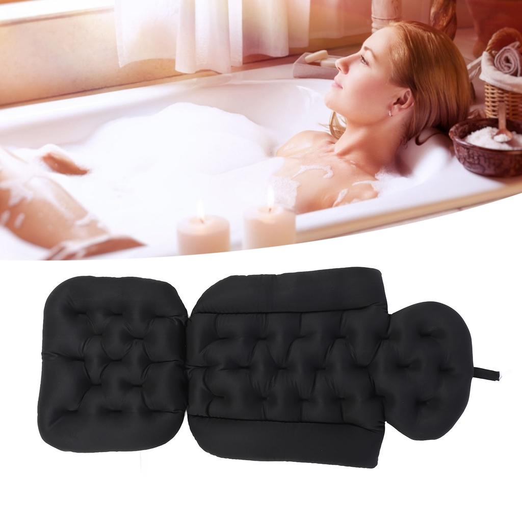 Cuscino da Bagno per Tutto il Corpo Multiuso Pieghevole Traspirante Asciugatura Rapida Elastico Morbido Cuscino per Vasca da Bagno per Piscina Spa Vasca da Bagno Esterna Nero