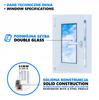 Ventana de PVC Blanca 40x60 Izquierda 400x600 mm Oscilobatiente, Doble Acristalamiento