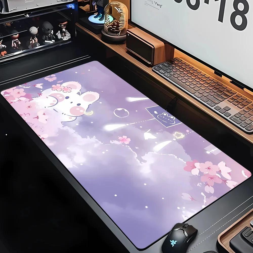 Cute Rabbits Anime Mouse Pad Large Computer Office Game Table Mats XXL Rubber Anti-slip Gaming Keyboard Mousepads Long Desk Pads