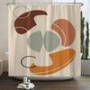 Nordic Style Abstract Art Boho Shower Curtain Waterproof Polyester Bath Curtain Morandi Color Block Curtain Bathroom Decor