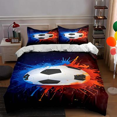 Soccer Ball Splashes Bedding Duvet Cover Sets Duvet Covers Pillowcases Gifts (1 * Duvet Cover 2 * Pillowcases, Without Duvet Insert)