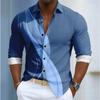 Men's Geometric Pattern Printed Long Sleeve Shirts Casual Cardigan New Button Holiday Fashion Shirts