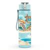 1PC Ocean Surfing Boy Beach Scenery 750ml Color Plastic Sports Water Bottle Leakproof Flip Straw Lid Suitable for Sports Office Home Use