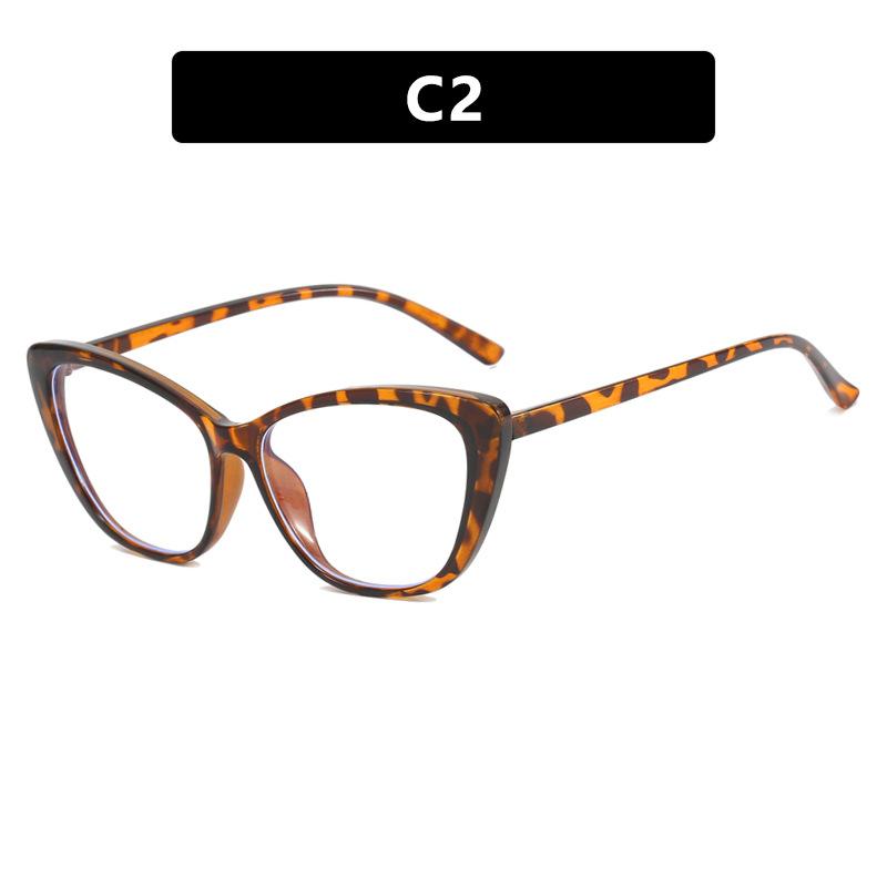 Cat's eye glasses frame can be equipped with myopia flat glasses, female students have no makeup, anti-blue light, round face and thin glasses frame,