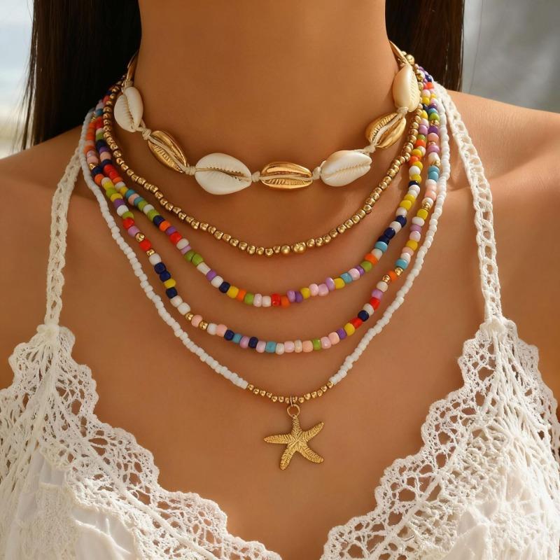 Böhmisches Seestern Perlen Muschel Armband Sommer Strand Wind Urlaub Mehrschichtiger Schmuck