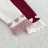 Girls' 100% Cotton Heart Jacquard Long Sleeve Princess Dress for Spring & Autumn