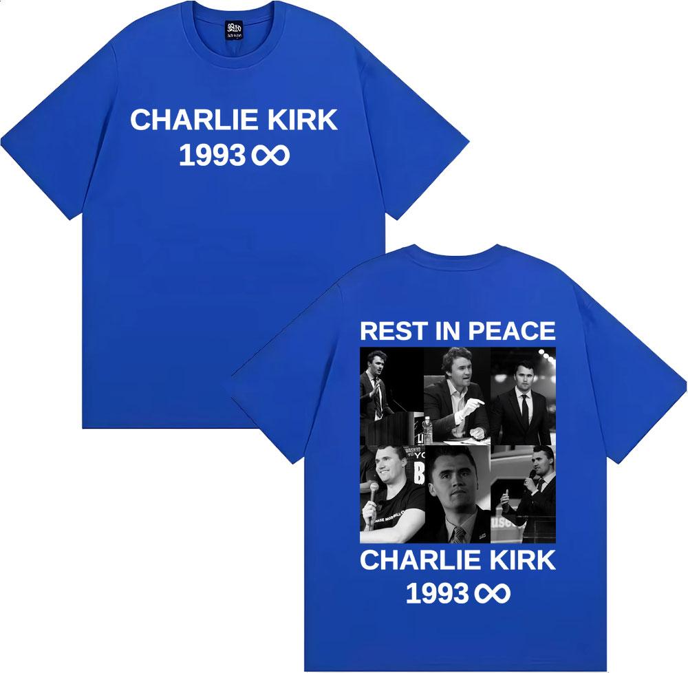 Riposa in Pace Charlie Kirk Magliette Grafiche Uomo Donna Moda Casual 100% Cotone Maglietta Harajuku Classica a Maniche Corte