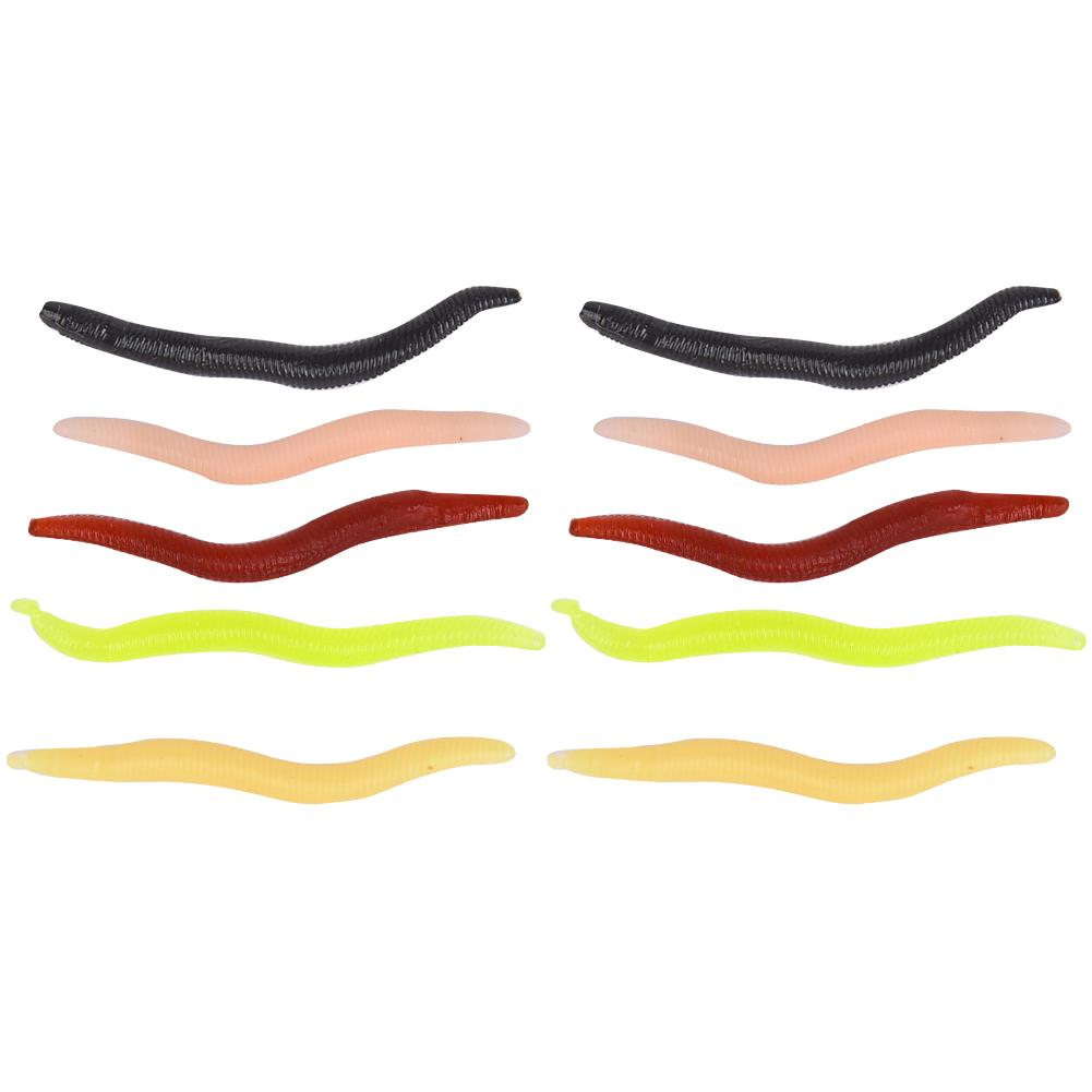 T0043 150PCS Silicone 4cm Multicolor Worm Soft Fishing Lures Lifelike Grub Baits Fish Tackle AccessoryFive Colours Mixed