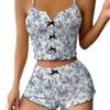 Heart-shaped printed home wear, pajama set for ladies, casual sleepwear