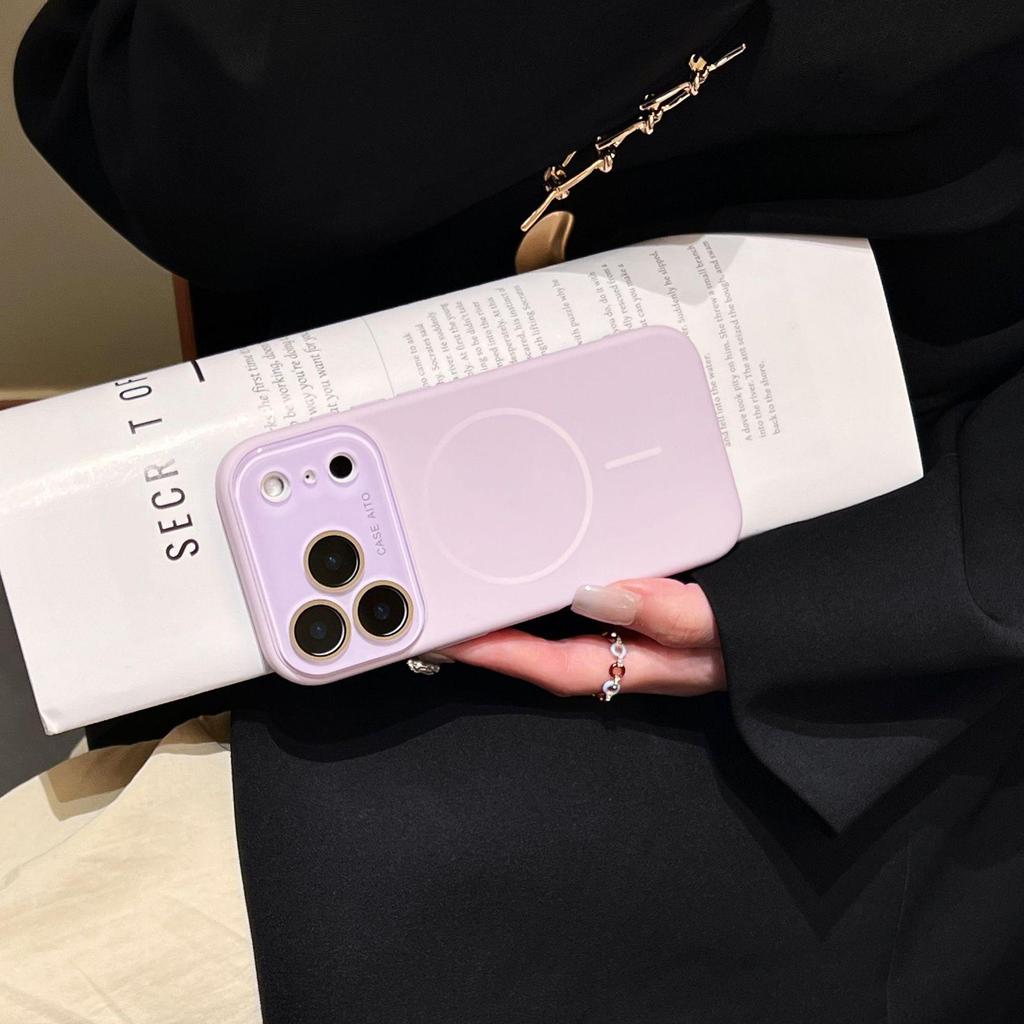 Magnetische matte Flüssigsilikonhülle für iPhone 16 Pro Max/17/14/15