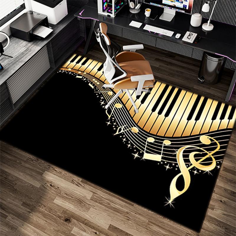 1Pc Piano keys music Printed circular carpet, home door mat, outdoor travel protection carpet A11