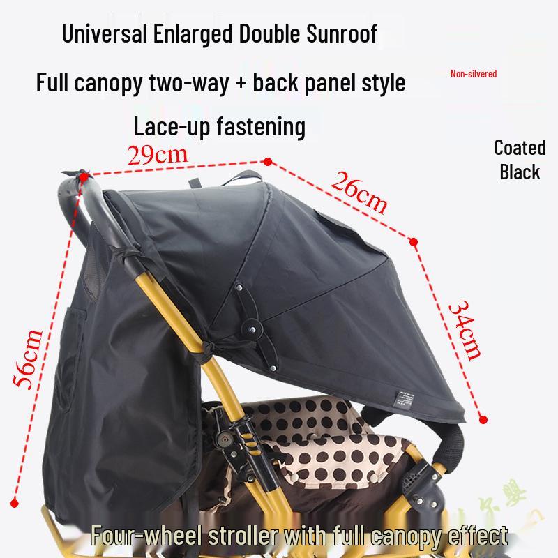 Universal Baby Stroller Sunshade Canopy with Pockets