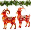 Weihnachts-Hängeornamente 2 Stück Ziegenornamente, Dekorative 2D-Acryl-Baumornamente für Restaurant-Anhänger, Leichte Festliche Feier