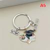10Pcs 2025 Graduation Gown Cap Keychain Ring Student Women Jewelry Personalized Accessories  Pendant Memorial Gifts