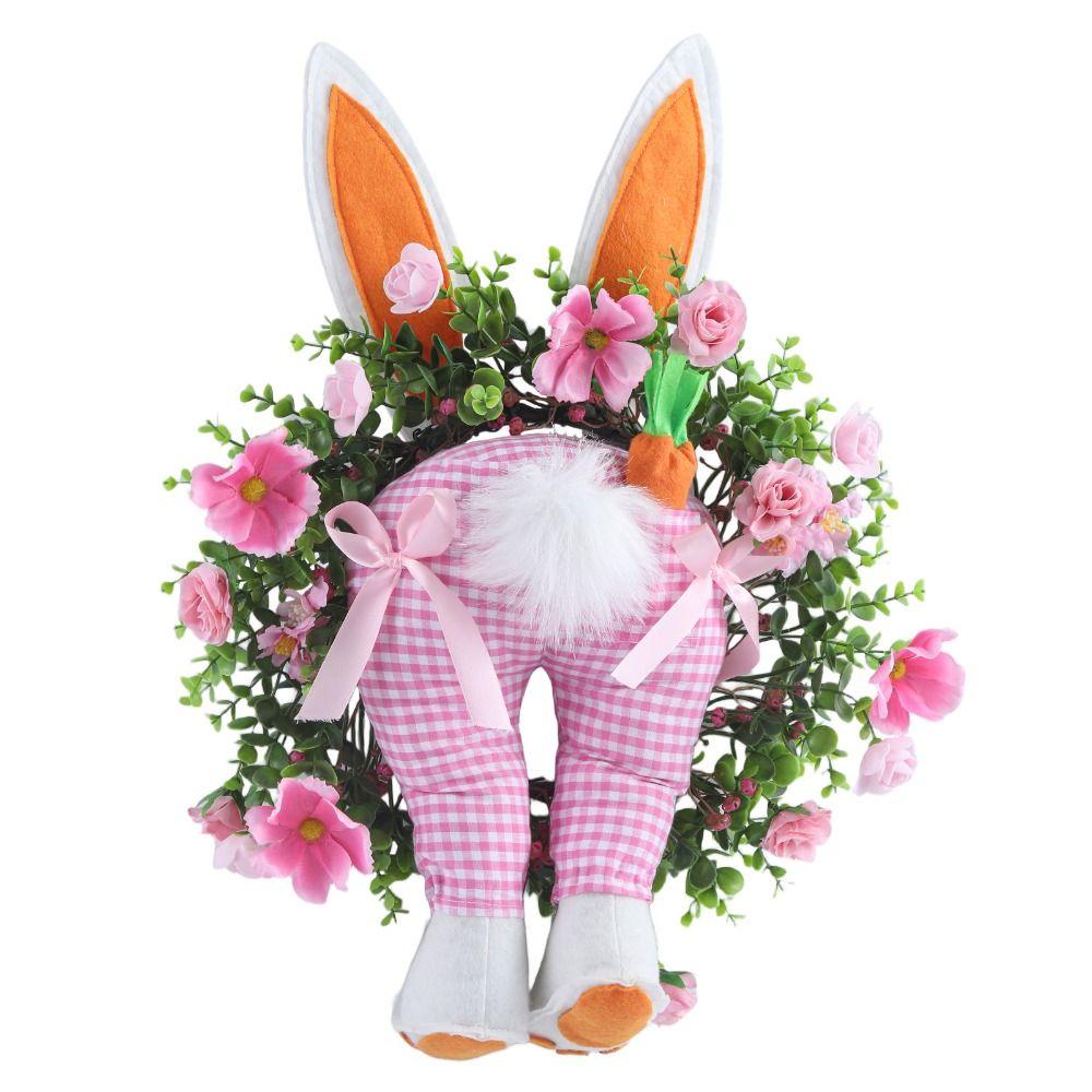 Realistic Design Easter Bunny Wreath Fresh Decoration Reusable Wreath  Space Settings