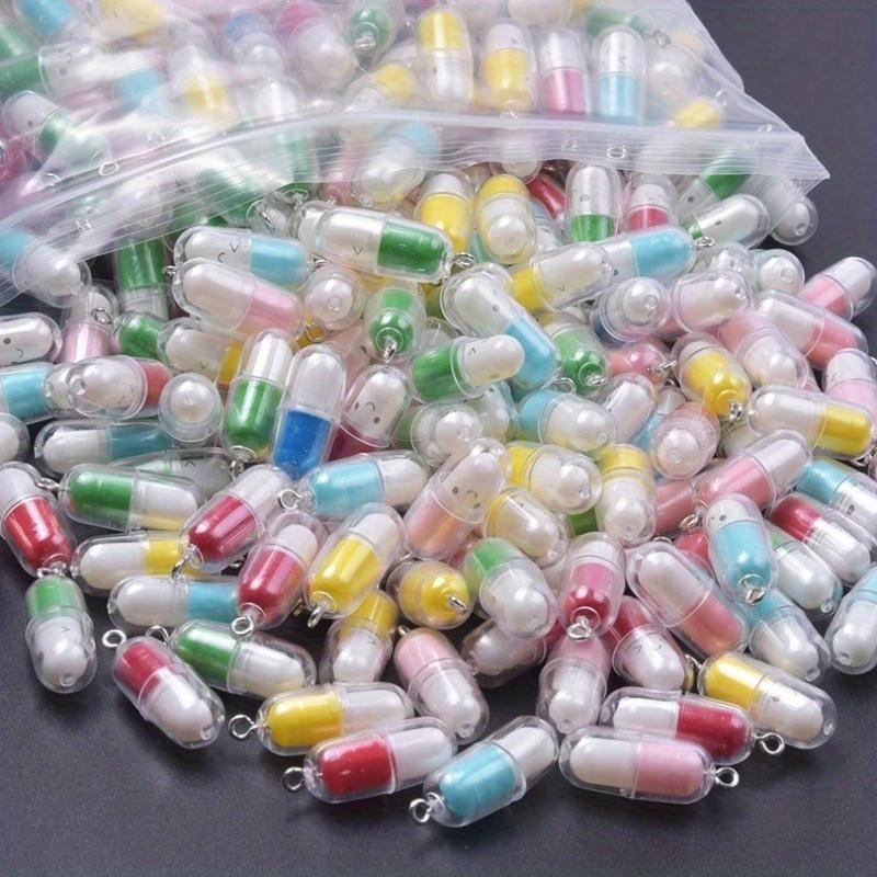 10pcs Resin Cute Smiling Face Capsule Charms Pendant for Jewelry Making New Diy Earrings Keychain Handmade Accessories
