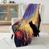 1pz Gatto Nero Cielo Notturno Cartone Animato Arte Coperta Calda Morbida Soffice Bambini Adulti Regali di Lusso per Divano Letto Casa Esterno Viaggio Campeggio