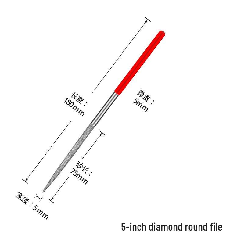 Titanium-Plated Fine Alloy Diamond File Set for Metal Grinding & Deburring