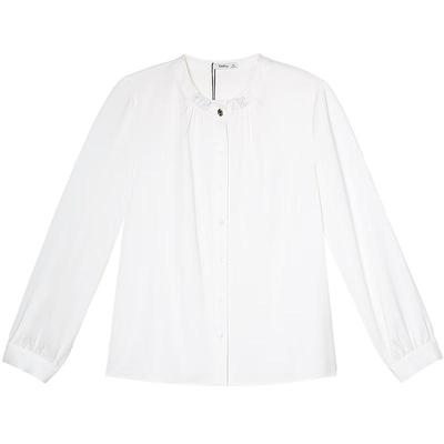 Betu Ruffled Collar Long Sleeve Top