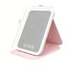 USB Rechargeable Vanity Mirror with Touch Screen, 3 Color LED Lights & Dimming, Portable Folding Makeup Mirror for Home & Travel