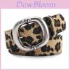 Leopard Print Faux Leather Belt For Women With Metal Buckle For Casual And Streetwear Style