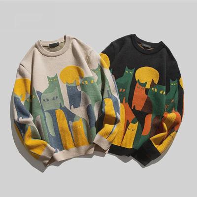 2022 Autumn/Winter Cartoon Cat Sweater: Unisex Trendy Knit for Men & Women