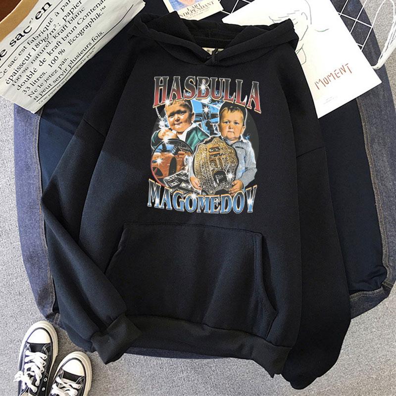 Classic Hasbulla Fighting Meme Vintage Hoodies Mini Khabib Blogger Graphic Harajuku Fashion Unisex Loose Sweatshirt S